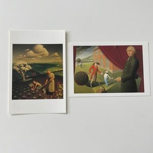 Grant Wood Postcards Spring in the Country Parson Weems’ Fable